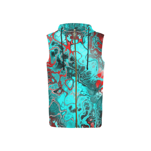 awesome fractal 35G by JamColors All Over Print Sleeveless Zip Up Hoodie for Women (Model H16)