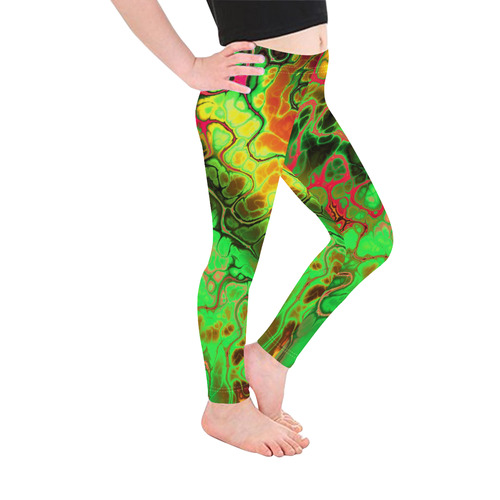 awesome fractal 35I by JamColors Kid's Ankle Length Leggings (Model L06)