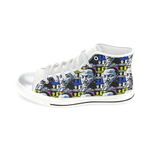 FIGHT THE POWER-2 MLK TILED High Top Canvas Shoes for Kid (Model 017)