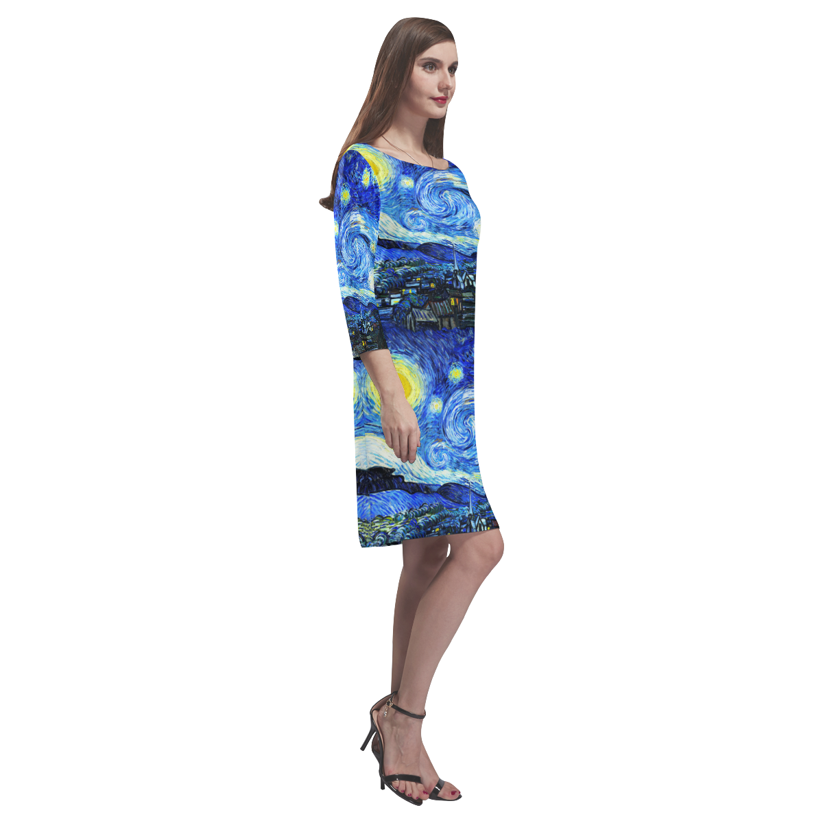 Starry Starry Night Rhea Loose Round Neck Dress(Model D22)