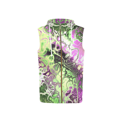 awesome fractal 35D by JamColors All Over Print Sleeveless Zip Up Hoodie for Women (Model H16)