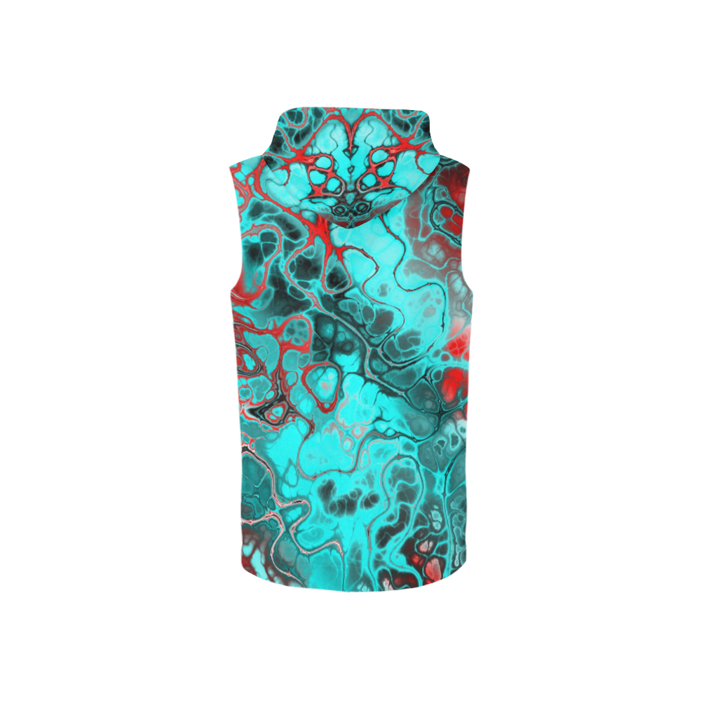 awesome fractal 35G by JamColors All Over Print Sleeveless Zip Up Hoodie for Women (Model H16)