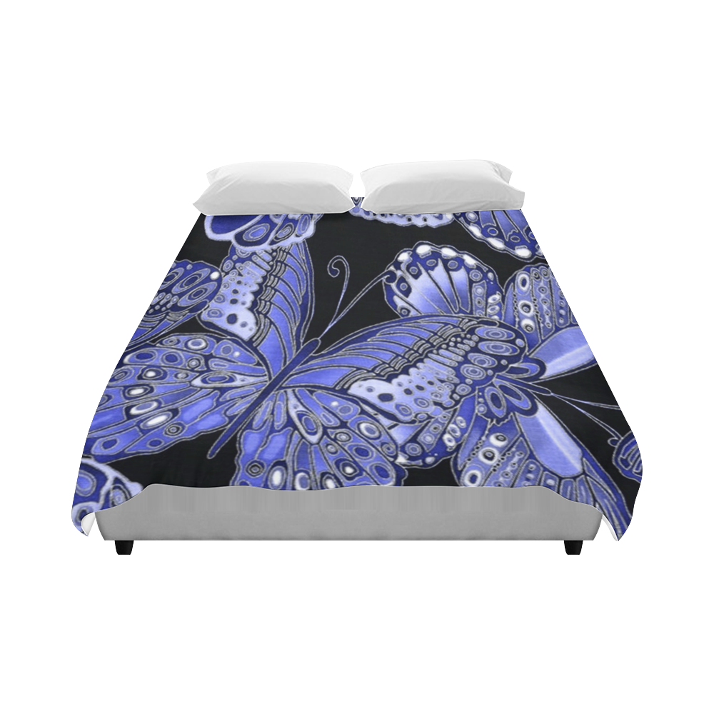 Blue Butterfly Pattern Duvet Cover 86"x70" ( All-over-print)