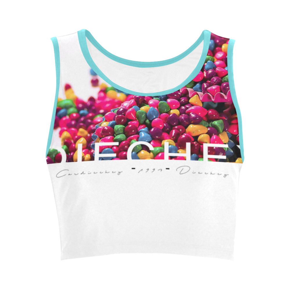 Candy-Diechey baby blue Women's Crop Top (Model T42)