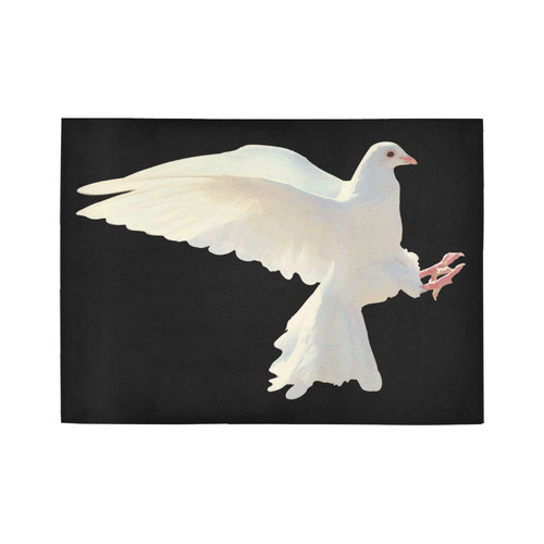 White Dove Peace Symbol Nature Bird Area Rug7'x5'