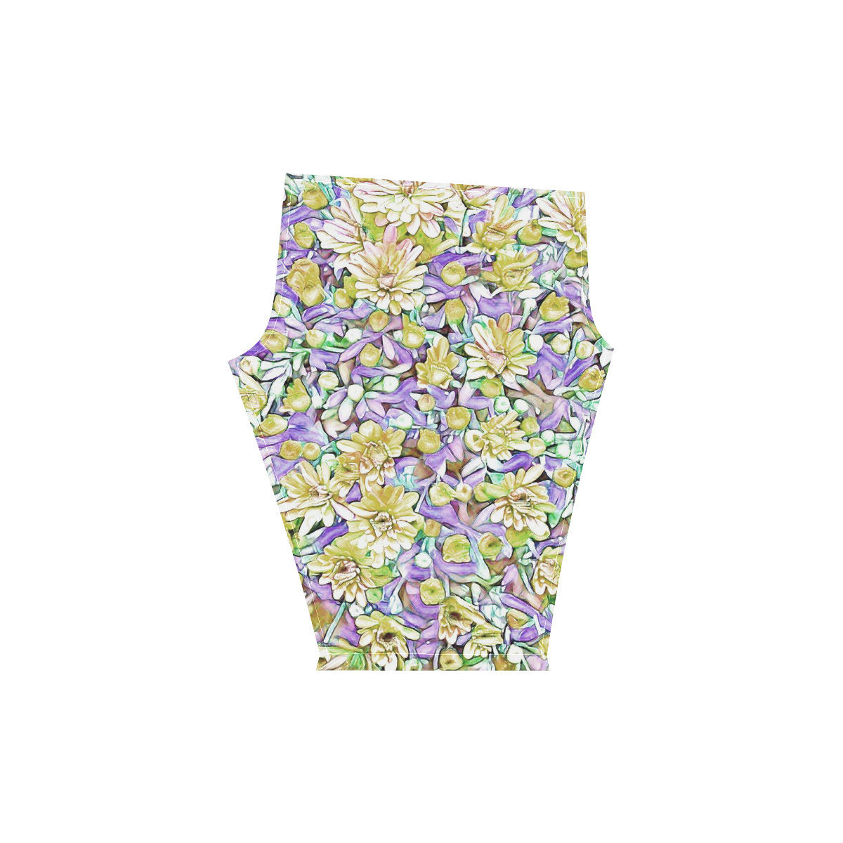 lovely floral 31E by FeelGood Women's Low Rise Capri Leggings (Invisible Stitch) (Model L08)