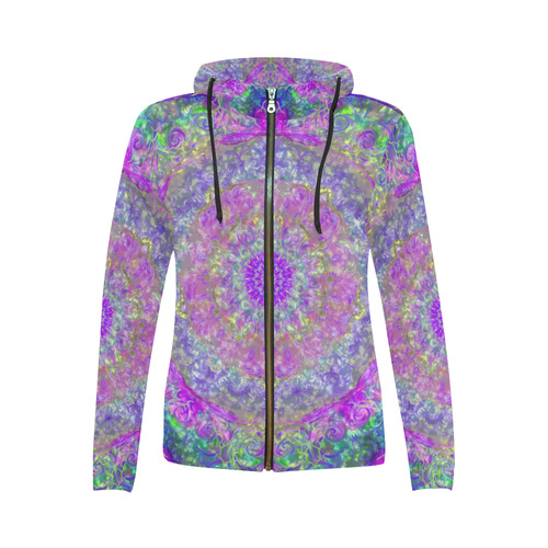 light and water 2-4 All Over Print Full Zip Hoodie for Women (Model H14)