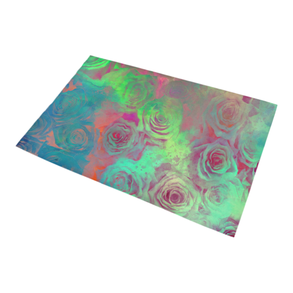 flowers roses Bath Rug 20''x 32''