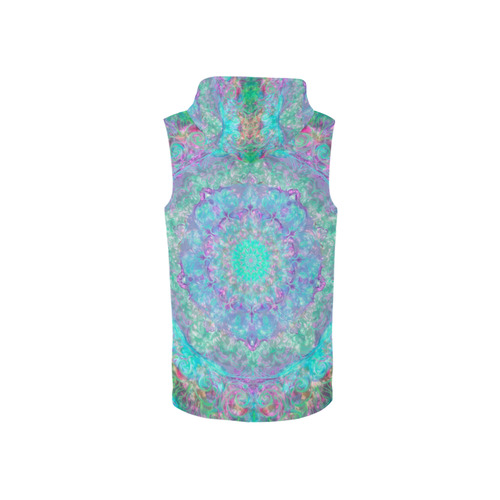 light and water 2-6 All Over Print Sleeveless Zip Up Hoodie for Women (Model H16)