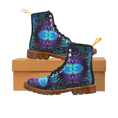 Amethyst Sapphire Turquoise Gems Fractal Abstract Martin Boots For Men Model 1203H