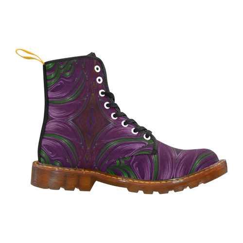 Emerald and Amethyst Jeweled Fractal Abstract Martin Boots For Men Model 1203H