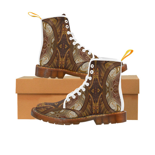 Petrified Wood Parquetry Fractal Abstract Martin Boots For Men Model 1203H