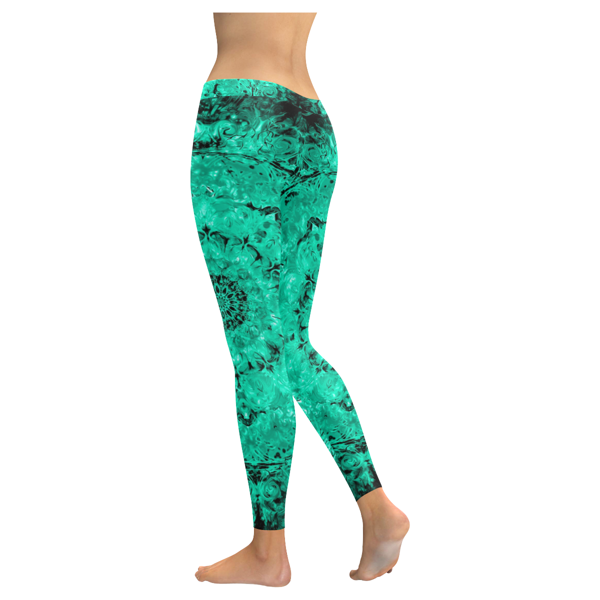 light and water 2-19 Women's Low Rise Leggings (Invisible Stitch) (Model L05)