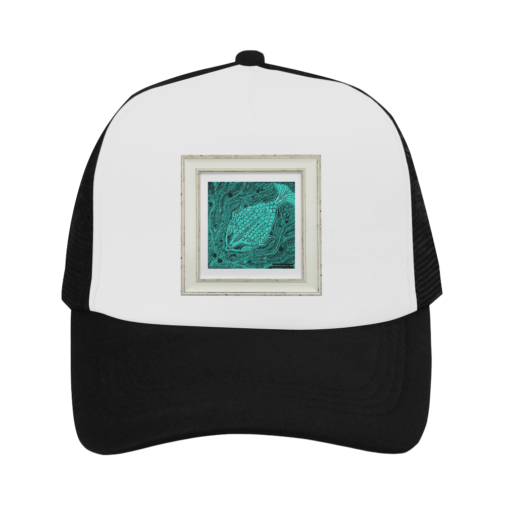 artistic green fish Trucker Hat