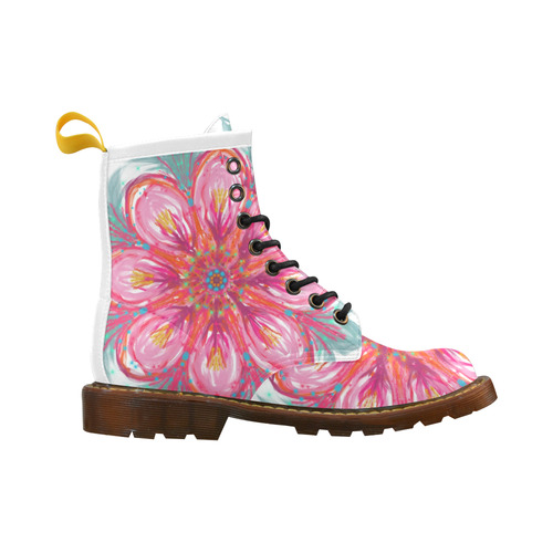 flower High Grade PU Leather Martin Boots For Women Model 402H