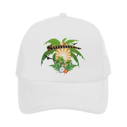 Summer design with palm and flowers Trucker Hat