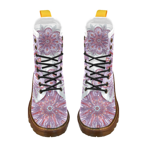 flower 7 High Grade PU Leather Martin Boots For Women Model 402H
