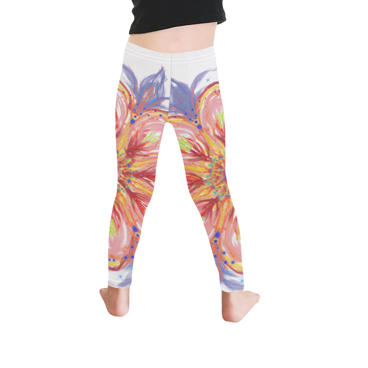 flower 3 Kid's Ankle Length Leggings (Model L06)