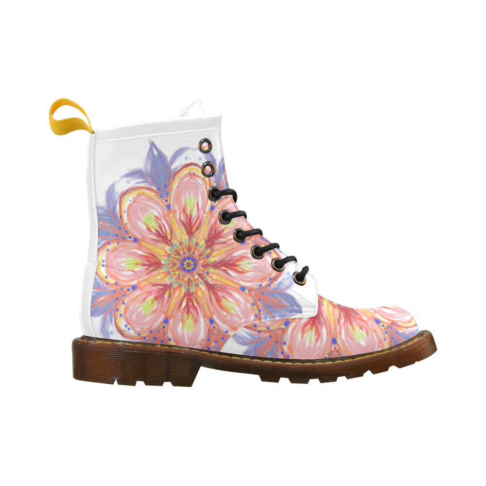 flower 3 High Grade PU Leather Martin Boots For Women Model 402H