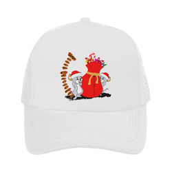 Funny, cute christmas mouse with gifts Trucker Hat
