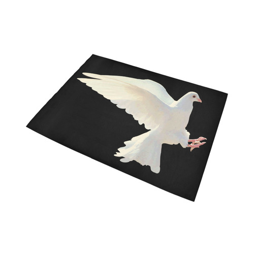 White Dove Peace Symbol Nature Bird Area Rug7'x5'