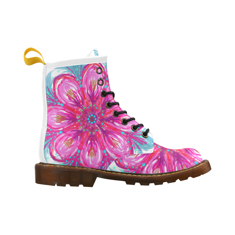 flower 5 High Grade PU Leather Martin Boots For Women Model 402H