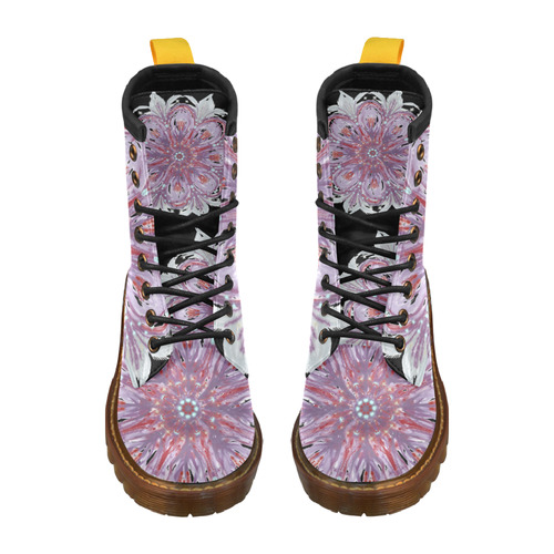 flower 7 High Grade PU Leather Martin Boots For Women Model 402H