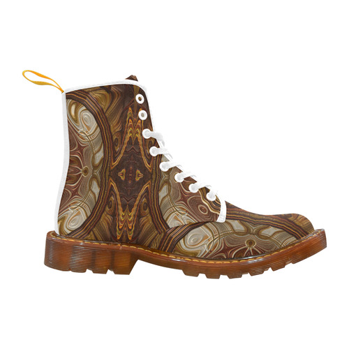 Petrified Wood Parquetry Fractal Abstract Martin Boots For Men Model 1203H