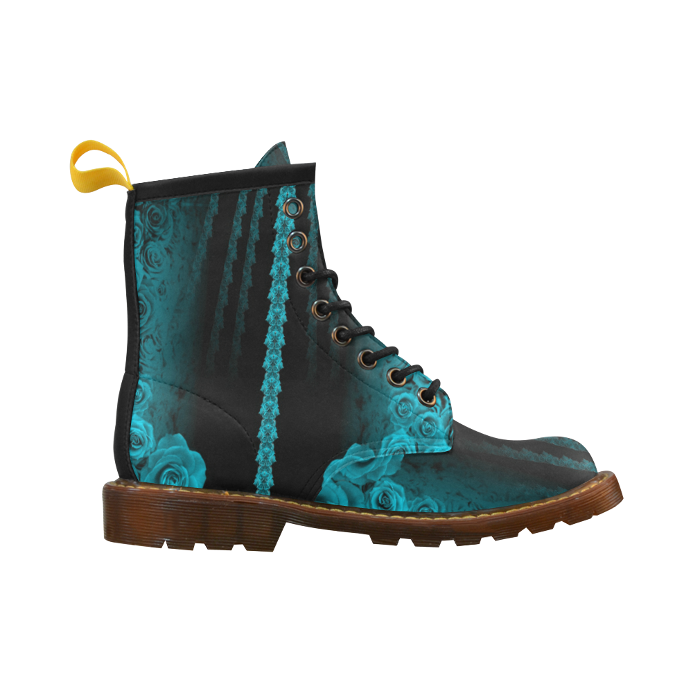rose 3 turquoise High Grade PU Leather Martin Boots For Men Model 402H