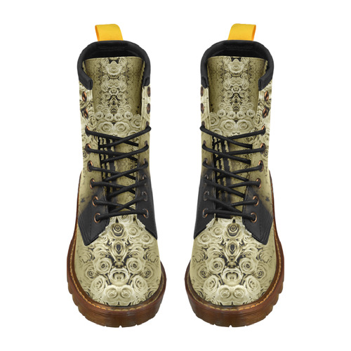 rose 2 golden High Grade PU Leather Martin Boots For Women Model 402H