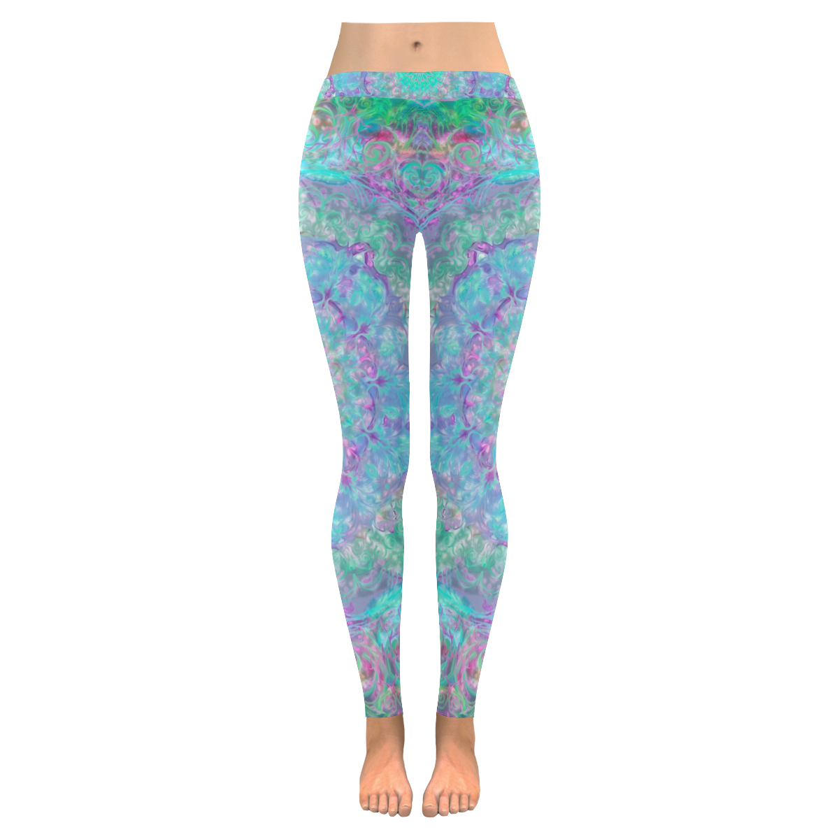 light and water 2-6 Women's Low Rise Leggings (Invisible Stitch) (Model L05)