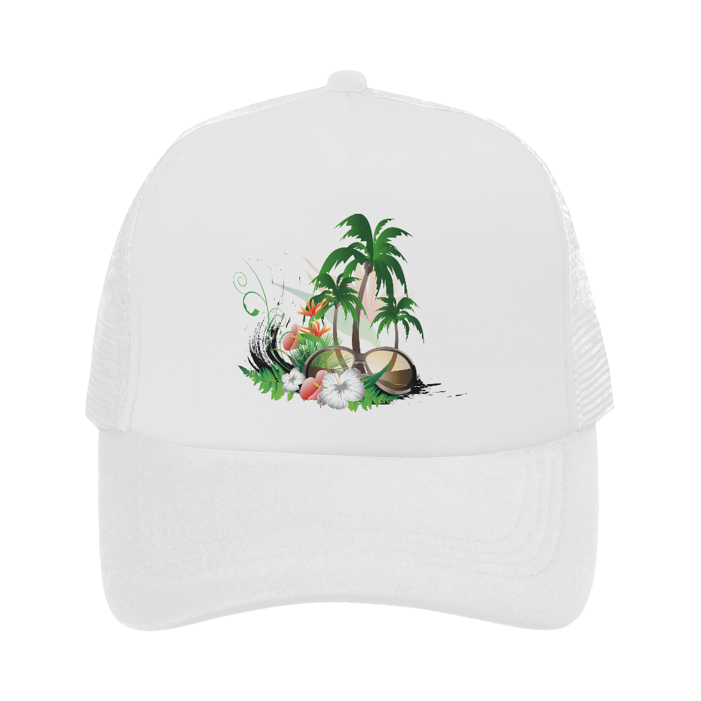 Tropical design with sunglasses Trucker Hat