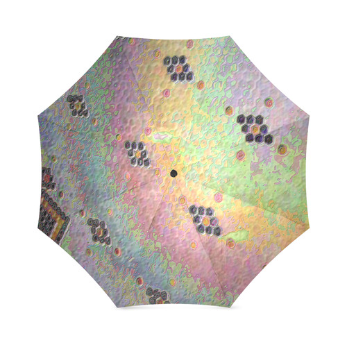 Enamel Hexagon Tile Scales Rainbow Colors Foldable Umbrella (Model U01)