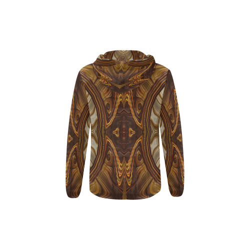 Petrified Wood Parquetry Fractal Abstract All Over Print Full Zip Hoodie for Kid (Model H14)