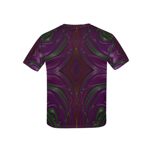 Emerald and Amethyst Jeweled Fractal Abstract Kids' All Over Print T-shirt (USA Size) (Model T40)