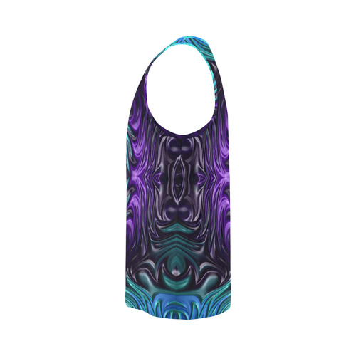 Amethyst Sapphire Turquoise Gems Fractal Abstract All Over Print Tank Top for Men (Model T43)