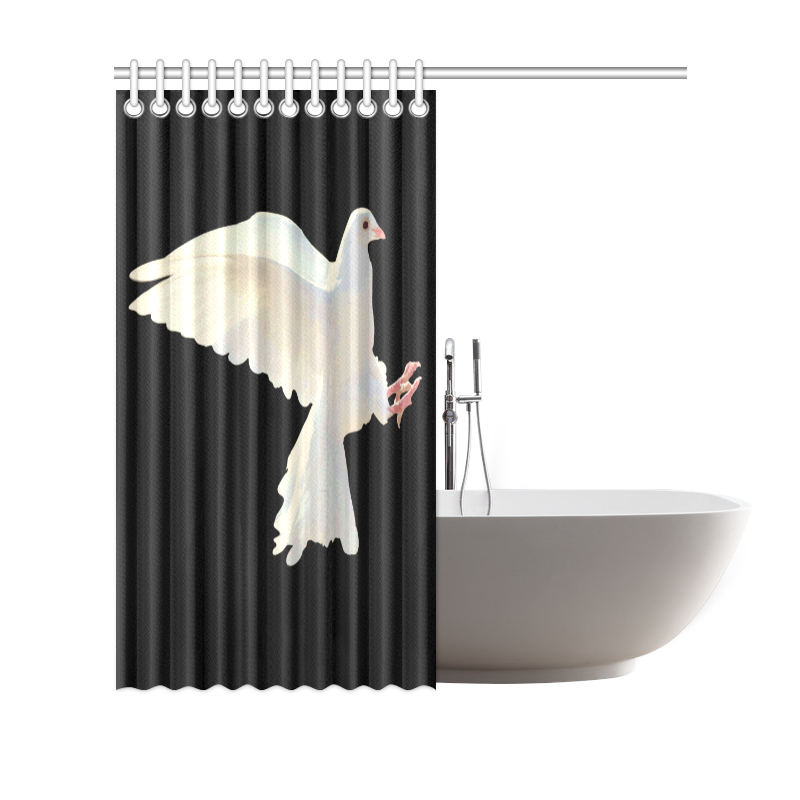 White Dove Peace Symbol Nature Bird Shower Curtain 69"x70"