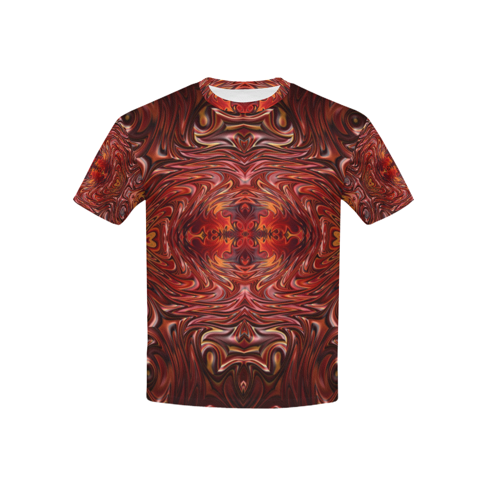 Hearts Fire Storm of Love Fractal Abstract Kids' All Over Print T-shirt (USA Size) (Model T40)