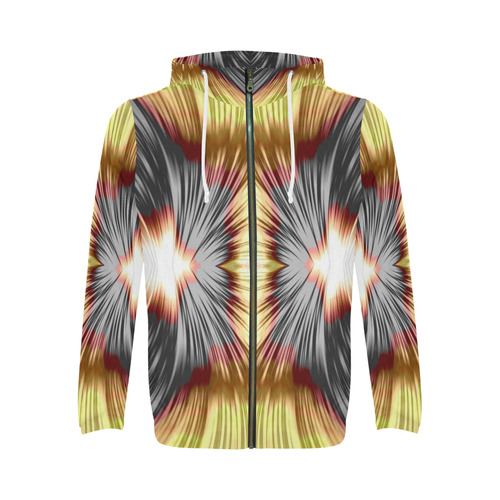 Magical Mitosis Fractal Abstract All Over Print Full Zip Hoodie for Men (Model H14)
