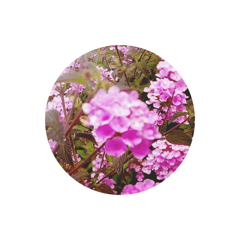 Purple flowers Round Mousepad