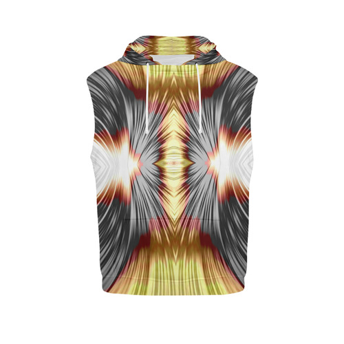 Magical Mitosis Fractal Abstract All Over Print Sleeveless Hoodie for Men (Model H15)