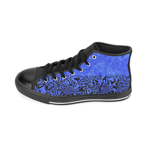 Modern PaperPrint blue by JamColors Men’s Classic High Top Canvas Shoes /Large Size (Model 017)