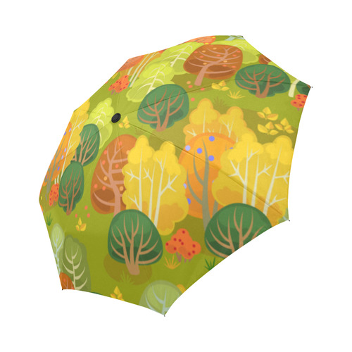 Autumn Forest Red Orange Yellow Beautiful Trees Auto-Foldable Umbrella (Model U04)