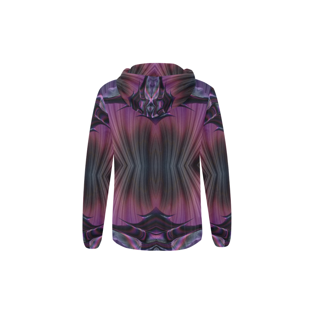 Sunset Ring of Phoenixes Fractal Abstract All Over Print Full Zip Hoodie for Kid (Model H14)