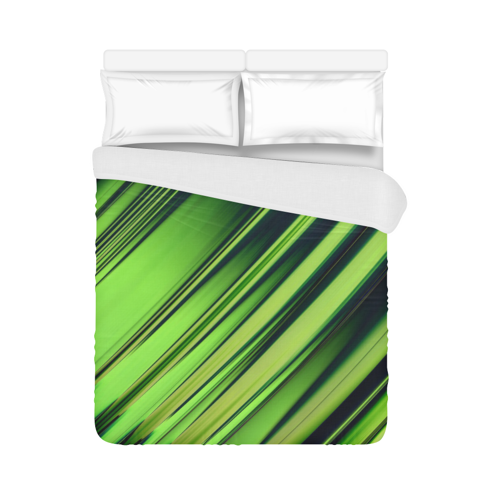 Diagonal Green/Black Abstract Duvet Cover 86"x70" ( All-over-print)
