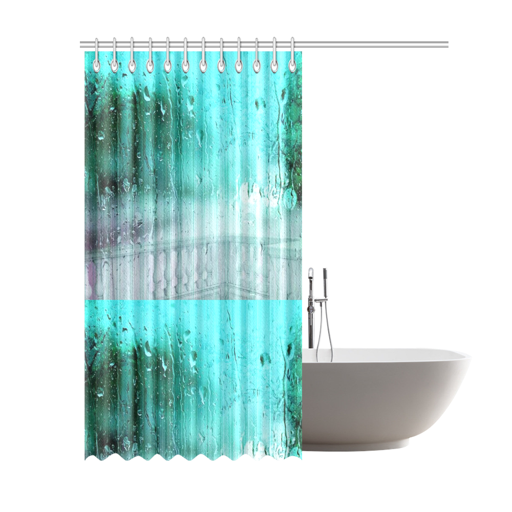 Blue rain drops Shower Curtain 69"x84"