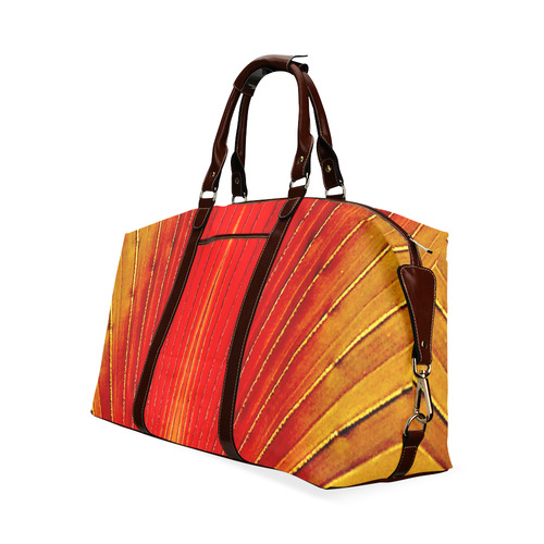 Golden stripes Leaf art Classic Travel Bag (Model 1643) Remake