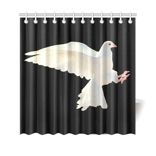 White Dove Peace Symbol Nature Bird Shower Curtain 69"x70"