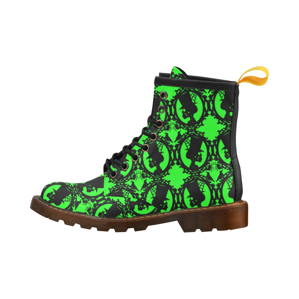 Spooksville forest in green High Grade PU Leather Martin Boots For Women Model 402H