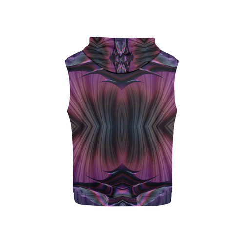 Sunset Ring of Phoenixes Fractal Abstract All Over Print Sleeveless Hoodie for Kid (Model H15)